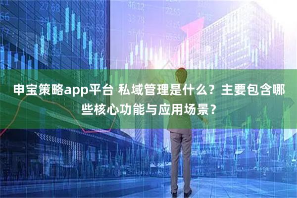 申宝策略app平台 私域管理是什么？主要包含哪些核心功能与应用场景？
