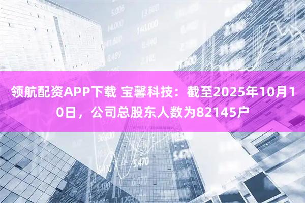 领航配资APP下载 宝馨科技：截至2025年10月10日，公司总股东人数为82145户