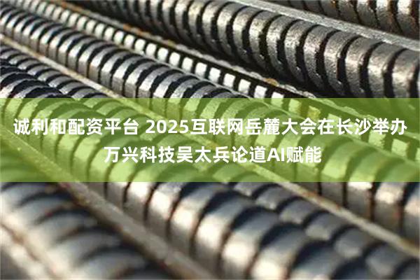 诚利和配资平台 2025互联网岳麓大会在长沙举办 万兴科技吴太兵论道AI赋能