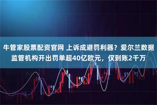 牛管家股票配资官网 上诉成避罚利器？爱尔兰数据监管机构开出罚单超40亿欧元，仅到账2千万