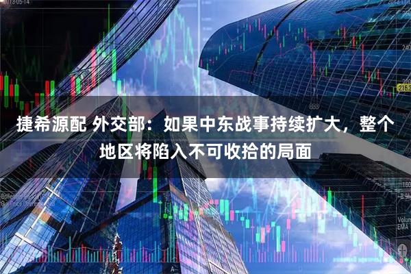 捷希源配 外交部：如果中东战事持续扩大，整个地区将陷入不可收拾的局面